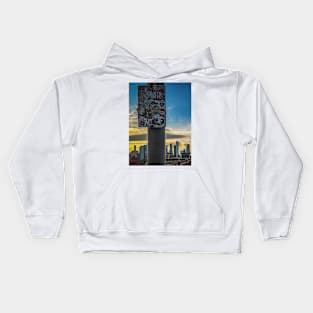 Manhattan Skyline NYC Sunset Brooklyn Bridge Stickers Kids Hoodie